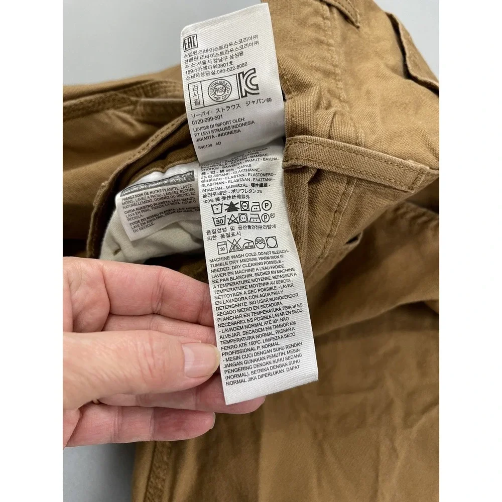 Levis Mens Pants 36x32 Tan‎ Khaki Chino Workwear Carpenter Canvas Cargo